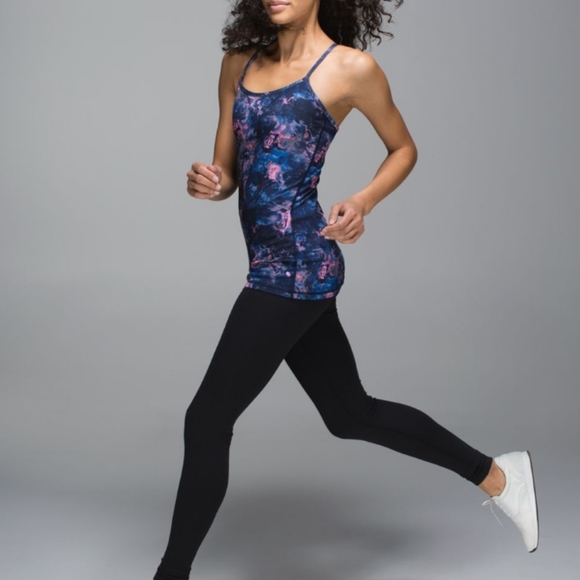 Lululemon Power Y Tank Luon Moody Mirage Bark Berry Deep Navy - Picture 8 of 16